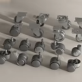 Different Types of Metal Swivel Casters With Various Mounting Plates And Wheels
