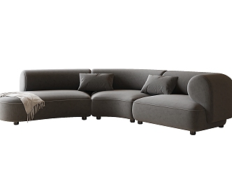 Modern Curved Sofa Multiplayer Sofa 3d model