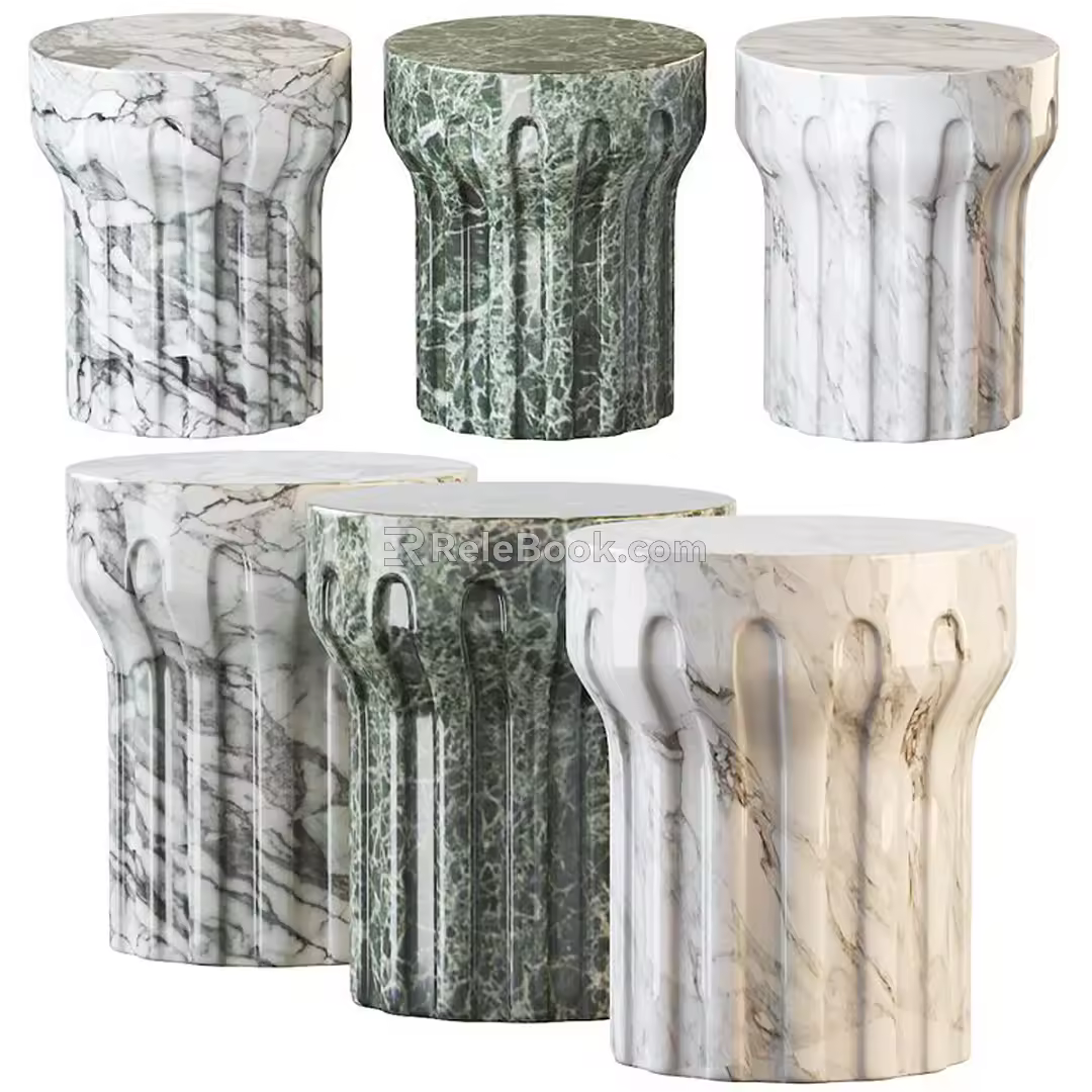 Modern round several sides several combinations 3d model
