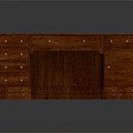 Elegant Classic Wooden Office Desk With Leather Desktop And Multiple Golden Handle Drawers