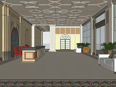 Hotel Reception 3d model