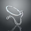 Stylish Unique Silver Safety Pin Fashion Accessory With Shiny Chain Detail
