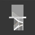 Modern Spiral Staircase With White Railings And Wooden Steps In Interior Design