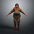 Realistic 3D Military Soldier Character With Tactical Vest Helmet Boots And Open Arms Pose
