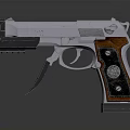 Vintage Metal Pistol With Wooden Grip And Classic Firearm Design Details
