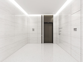 modern elevator hall 3d model