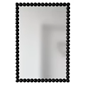 Modern Decorative Mirror With Black Beaded Frame On White Background And Shadow 3d model