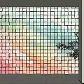 Vibrant Colorful 3D Cube Gradient Interior Background Wall With Green Plant Decoration