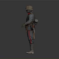 Detailed 3D Model Military Soldier Wearing Uniform Helmet Belt And Backpack
