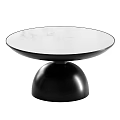 Modern Round Side Tables with Black Bell Shaped Bases and White Tabletop 3d model