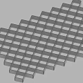 Gray Grid Structure Composed Of Interlocking Cube Blocks With Geometric Pattern 3d model