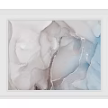 Abstract Ink Artwork With Gray Blue Fluid Textures And White Streaks
