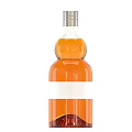 Fresh Orange Juice in Rounded Glass Bottle with Silver Cap and White Label