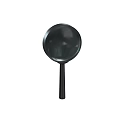 Classic Black Magnifying Glass With Smooth Handle And Clear Round Lens