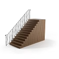 Modern Wooden Staircase With Metal Handrail And Vertical Panel Design Structure
