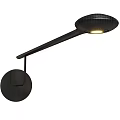 Modern Black Wall Lamp With Circular Base and Sleek Long Arm 3d model