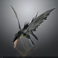 Pterosaur 3D Model With Large Wings Open Mouth Sharp Teeth And Textured Body