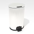 Public Facility White Foot Pedal Trash Can With Lid And Smooth Body Design