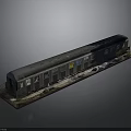 Model Train With Silver Carriage Multiple Windows On Gray Base
