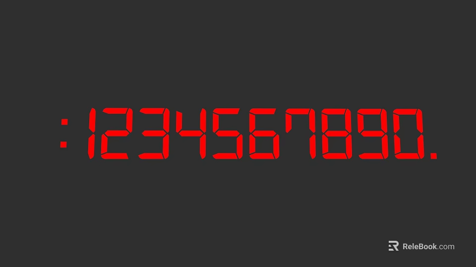 High Quality Red LED Numeric Digital Display for Electronic Devices 3d model 