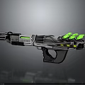Futuristic Sci Fi Weapon With Silver Black Design And Green Glowing Parts