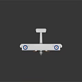 Vintage Passenger Plane Model With White Body Blue White Red Target Wings And Two Propellers