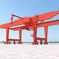 Red Gantry Crane Industrial Equipment For Heavy Duty Outdoor Lifting Operations