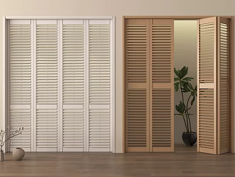 In ancient times, the folding door shutter door 3d model