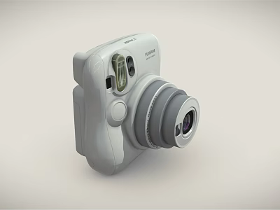 Fujifilm Compact White Instant Camera With Classic Lens And Control Buttons 3d model