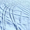 Snow Covered Ground With Intricate Footprints And Swirl Patterns 3d model