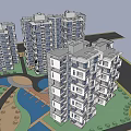 Modern High Rise Building With Glass Facade Balconies And Orange Fence