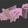 Ancient Historical Building Ruins With Stone Structure Broken Walls And Columns