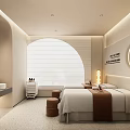 Modern Beauty Hair Salon Treatment Room With Comfortable Beds And Decorative Wall Art