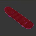 Stylish Red Skateboard With Yellow Edges And Smooth Rolling Wheels For Household Use