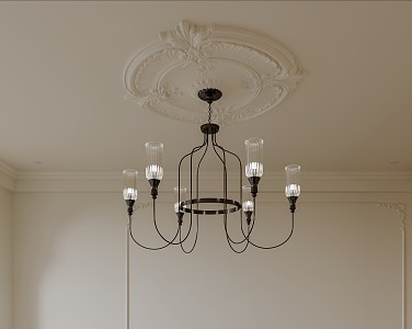 Wrought Iron Chandelier French Chandelier American Chandelier 3d model