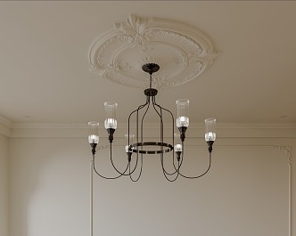 Wrought Iron Chandelier French Chandelier American Chandelier 3d model