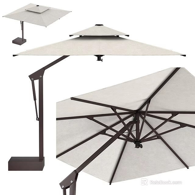 Modern Outdoor Sunshade With Adjustable Stand Sturdy Base And Durable Fabric Design 3d model 