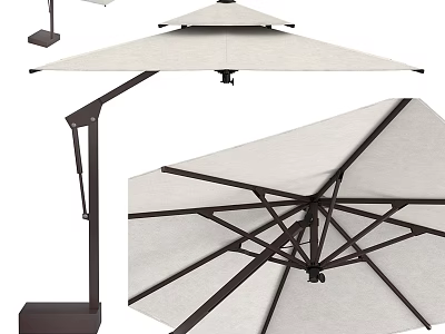 Modern Outdoor Sunshade With Adjustable Stand Sturdy Base And Durable Fabric Design 3d model