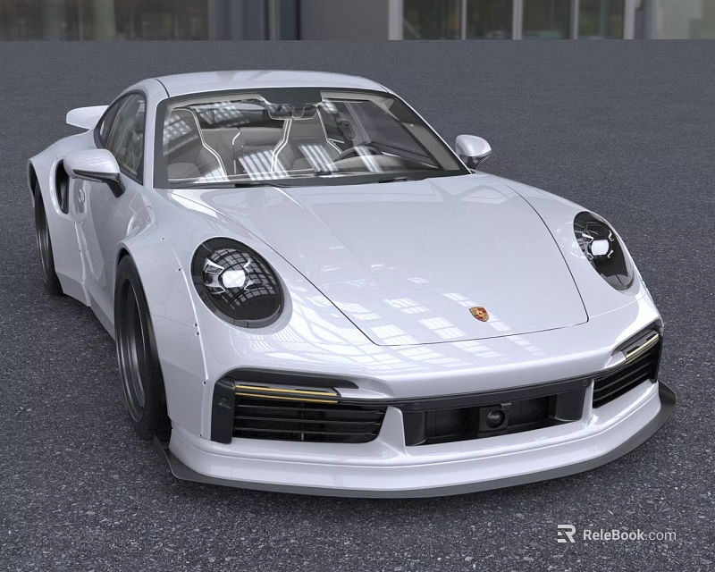 White Sports Car With Sleek Exterior Design Modern Front View And Black Alloy Wheels 3d model 