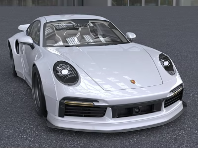 White Sports Car With Sleek Exterior Design Modern Front View And Black Alloy Wheels 3d model