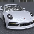 White Sports Car With Sleek Exterior Design Modern Front View And Black Alloy Wheels