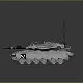 Modern Military Tank With Armored Body Tracks And Turret Design