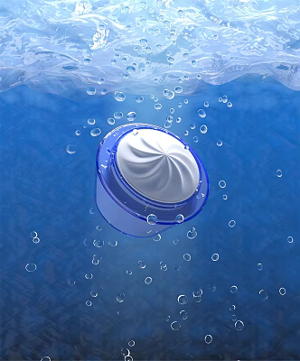 Moisturizer Cream Moisturizer Falling on the Bottom of the Sea 3d model