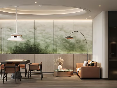 Modern Luxury Hotel Chess And Card Room With Comfortable Lounge Area And Exquisite Interior Design 3d model