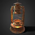 Vintage Outdoor Lantern With Classic Metal Frame And Illuminated Glass Shade Design