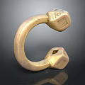 Brass C Shaped Hook With Square Ends Metallic Finish Essential Household Item For Daily Hanging Use