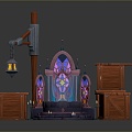 Altar Altar Temple Shrine Hero Altar Cartoon Building Outdoor Items Realistic 3d model