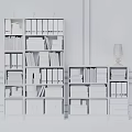Modern Black Bookcase With Multi-layer Shelves And Storage Boxes For Home Office Organizer 3d model