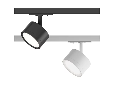Black And White Track Mounted Spotlights For Modern Interior Lighting 3d model