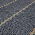 Pavement Surface With Various Colored Paving Stones And Yellow Stripes Design